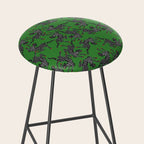 Leopards pattern art print on green background Stool Gallery Image 2