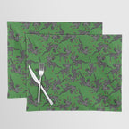 Leopards pattern art print on green background Placemat Gallery Image 1