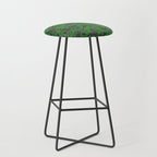 Leopards pattern art print on green background Stool Gallery Image 1