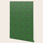 Leopards pattern art print on green background Wallpaper Gallery Image 2