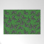 Leopards pattern art print on green background Welcome Mat Gallery Image 1