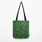 Leopards pattern art print on green background Tote Bag Gallery Image 2