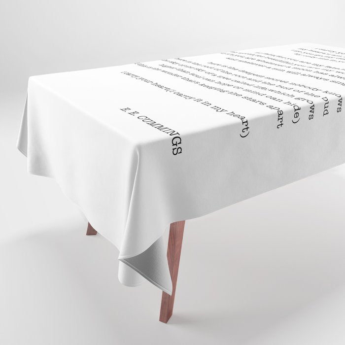 i carry your heart with me-  EE Cummings Tablecloth Gallery Image 1