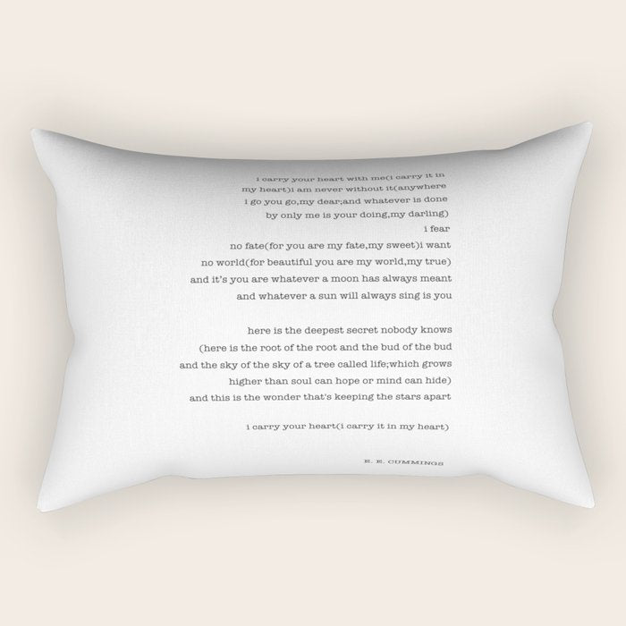 i carry your heart with me-  EE Cummings Rectangular Pillow Gallery Image 2