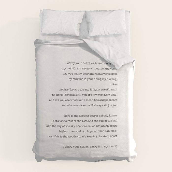 i carry your heart with me-  EE Cummings Duvet Cover Gallery Image 1