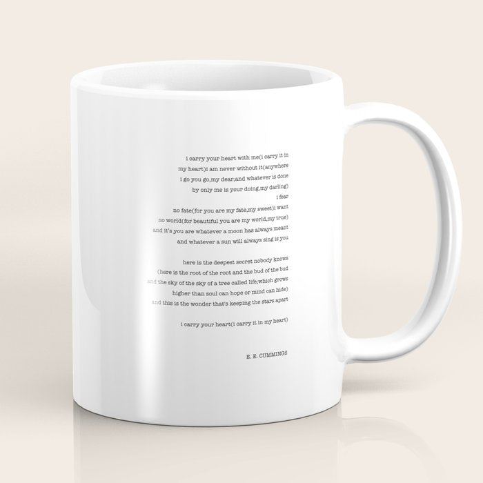 i carry your heart with me-  EE Cummings Coffee Mug Gallery Image 1