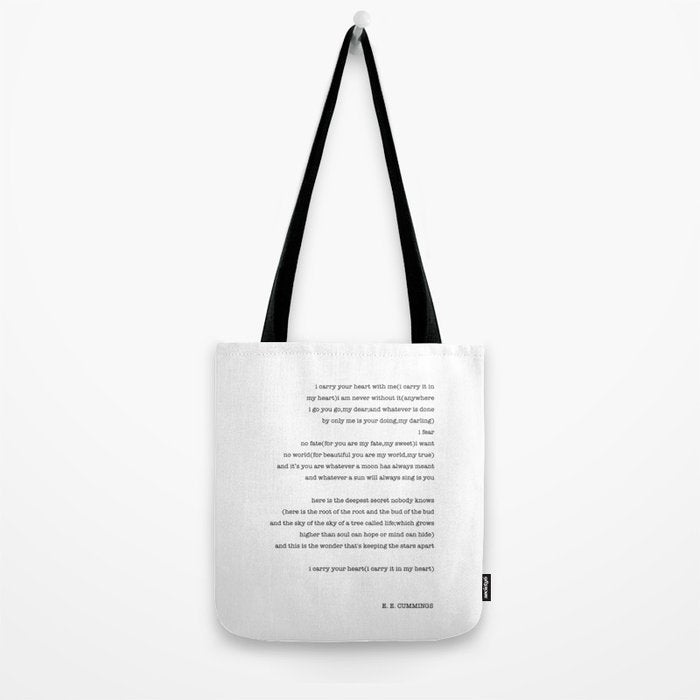 i carry your heart with me-  EE Cummings Tote Bag Gallery Image 2