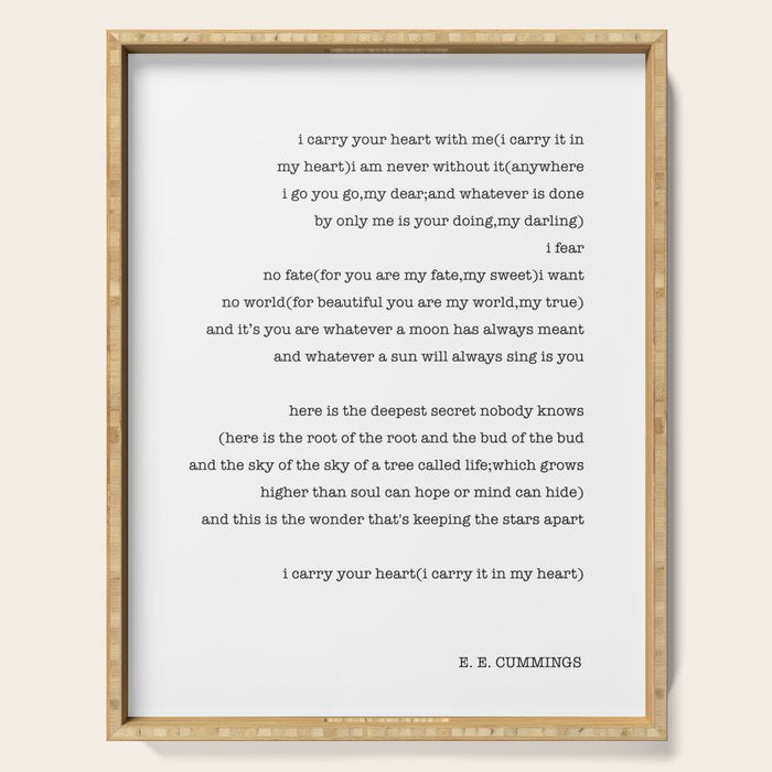 i carry your heart with me-  EE Cummings Serving Tray Gallery Image 1