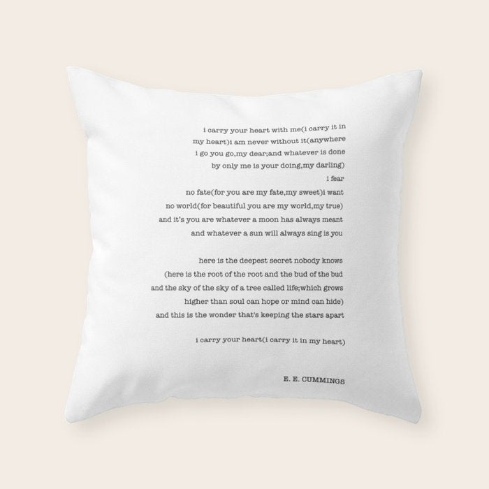 i carry your heart with me-  EE Cummings Throw Pillow Gallery Image 6