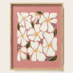 White Daisies On Pink Serving Tray Gallery Image 1