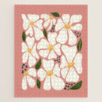 White Daisies On Pink Jigsaw Puzzle Gallery Image 1
