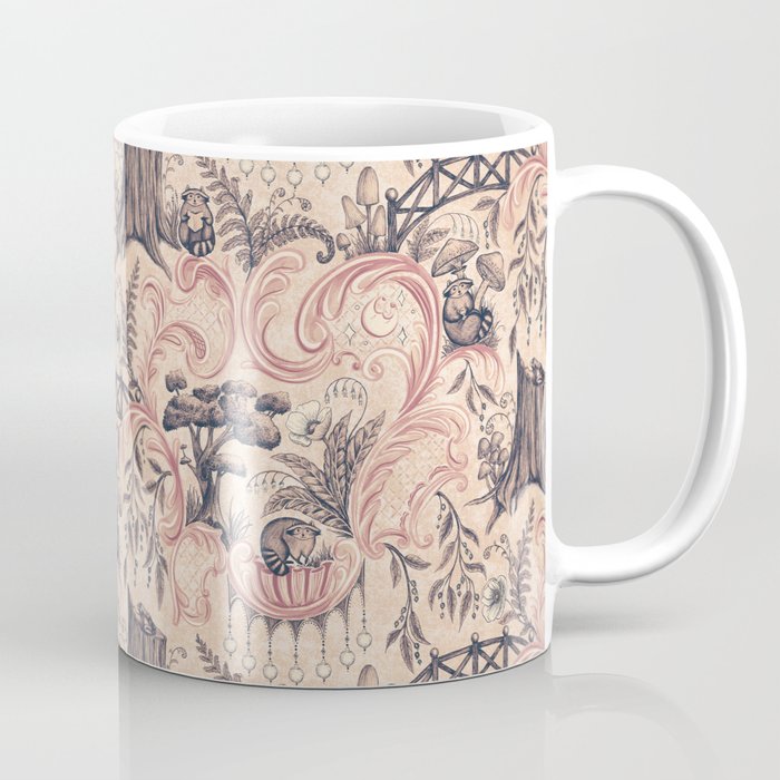 Fairytale Forest Raccoons - pink Coffee Mug Gallery Image 1