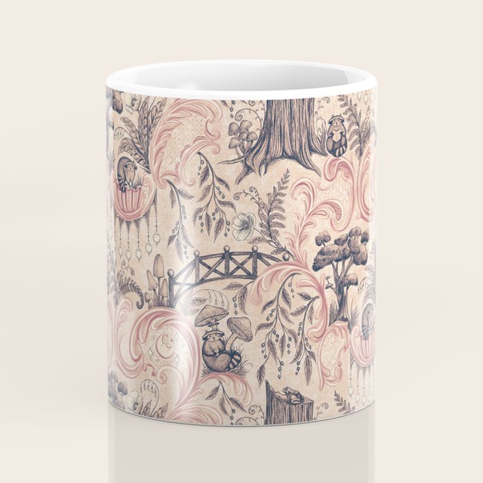 Fairytale Forest Raccoons - pink Coffee Mug Gallery Image 4