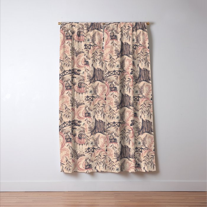 Fairytale Forest Raccoons - pink Window Curtain Gallery Image 3