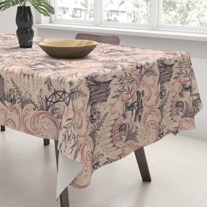 Fairytale Forest Raccoons - pink Tablecloth Gallery Image 3