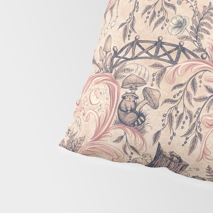 Fairytale Forest Raccoons - pink Pillow Sham Gallery Image 4