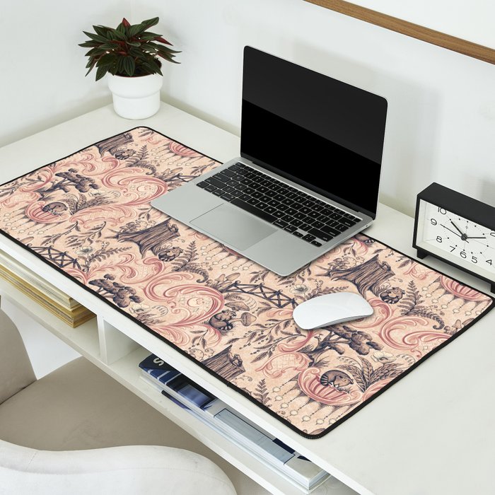 Fairytale Forest Raccoons - pink Desk Mat Gallery Image 2