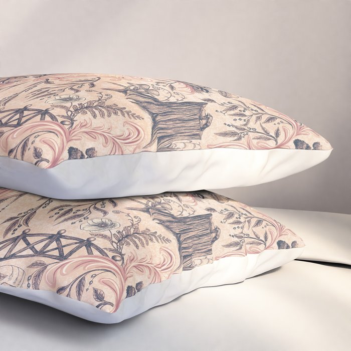 Fairytale Forest Raccoons - pink Pillow Sham Gallery Image 3