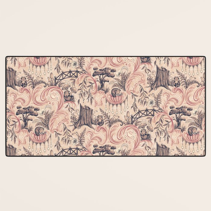 Fairytale Forest Raccoons - pink Desk Mat Gallery Image 3
