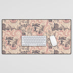 Fairytale Forest Raccoons - pink Desk Mat Gallery Image 1
