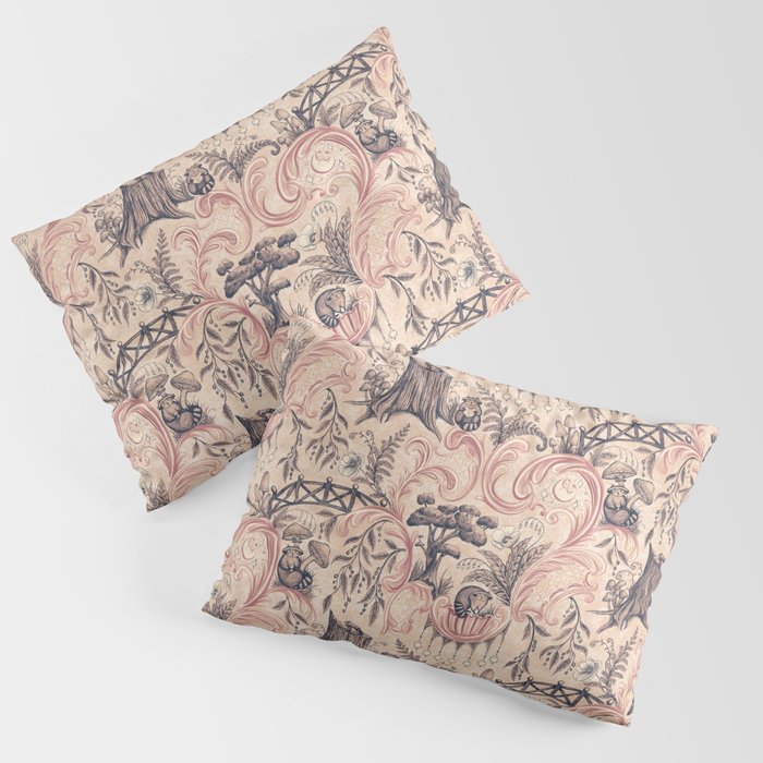 Fairytale Forest Raccoons - pink Pillow Sham Gallery Image 3