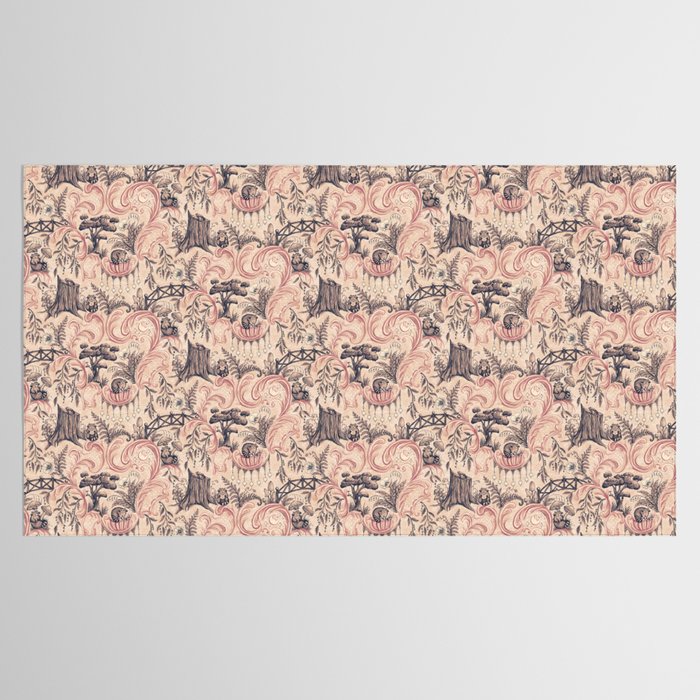 Fairytale Forest Raccoons - pink Tablecloth Gallery Image 2