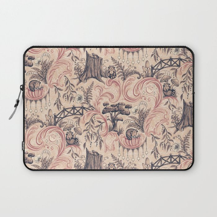 Fairytale Forest Raccoons - pink Laptop Sleeve Gallery Image 1