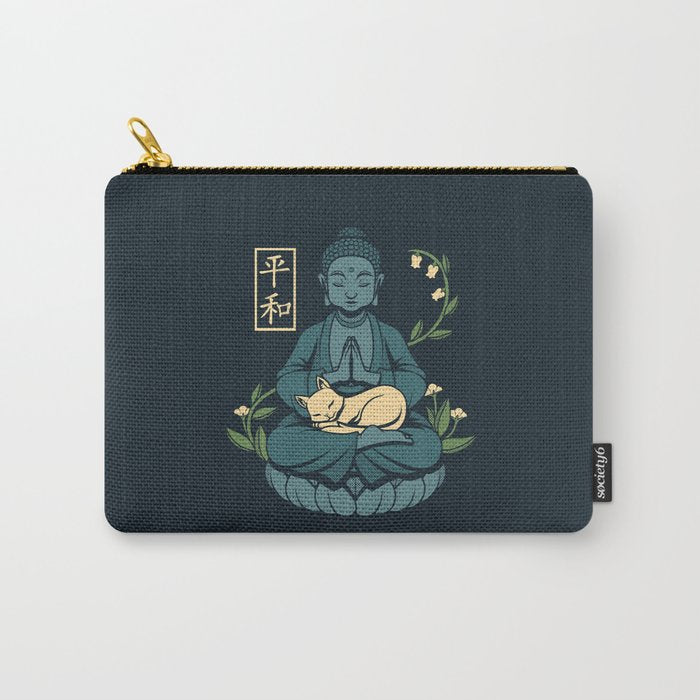 Cat Meditation Buddhism Buddha by Tobe Fonseca Carry All Pouch Gallery Image 1