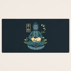 Cat Meditation Buddhism Buddha by Tobe Fonseca Desk Mat Gallery Image 3
