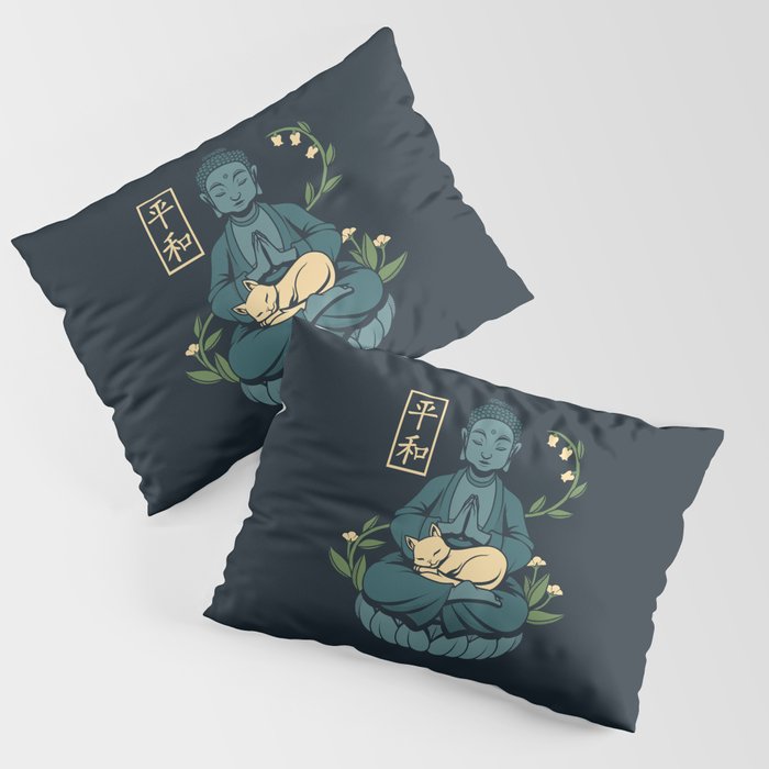 Cat Meditation Buddhism Buddha by Tobe Fonseca Pillow Sham Gallery Image 3