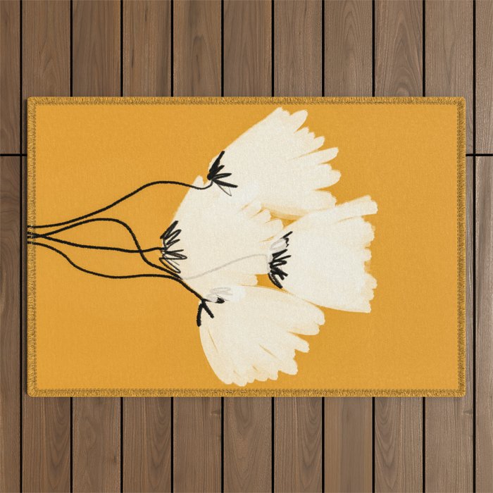 The Cosmo Yellow Flowers Outdoor Rug Gallery Image 1