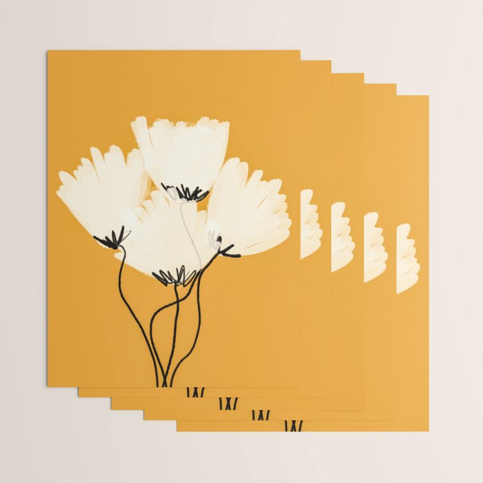 The Cosmo Yellow Flowers Wrapping Paper Gallery Image 3