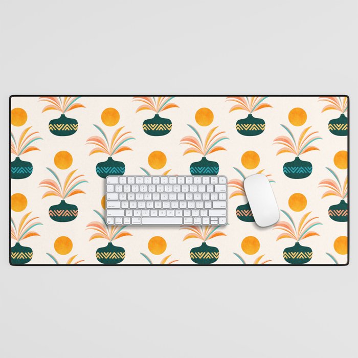 Sunny Palm Trees Pattern Desk Mat Gallery Image 1