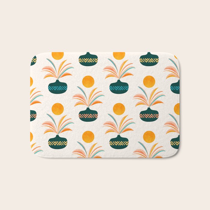 Sunny Palm Trees Pattern Bath Mat Gallery Image 1