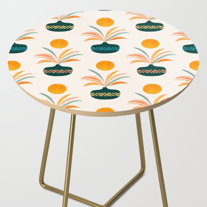 Sunny Palm Trees Pattern Side Table Gallery Image 2