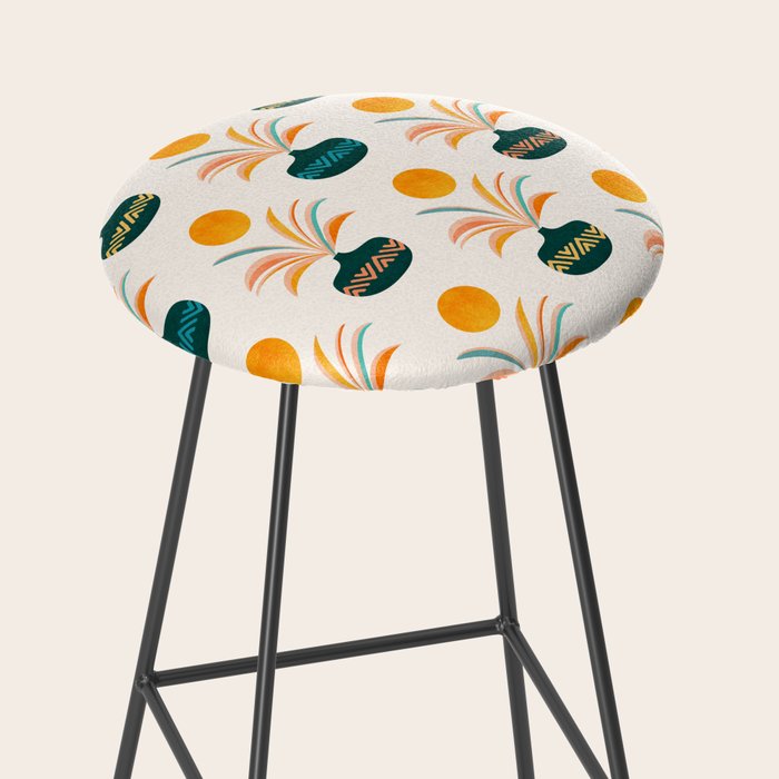 Sunny Palm Trees Pattern Stool Gallery Image 2