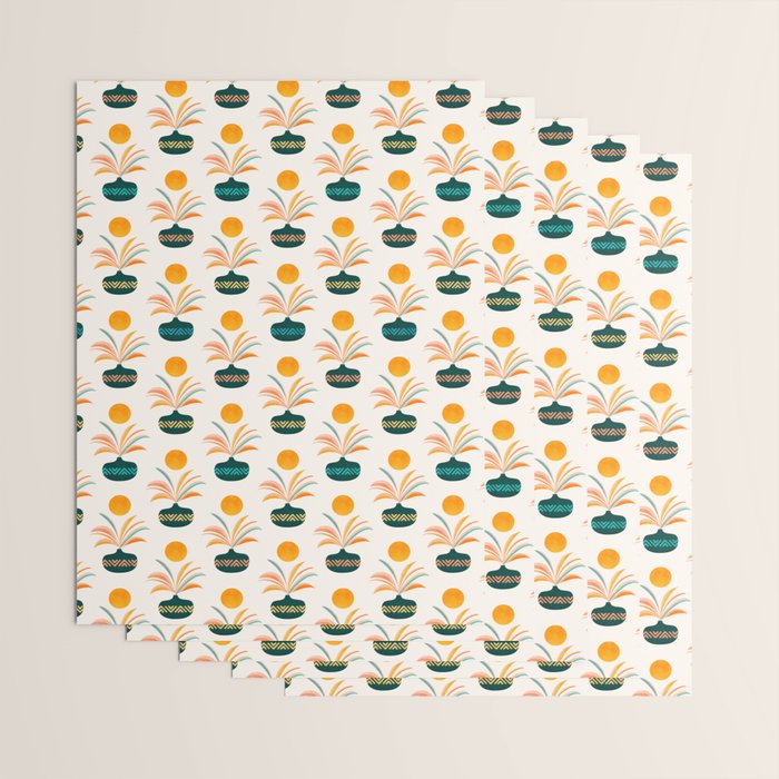 Sunny Palm Trees Pattern Wrapping Paper Gallery Image 3