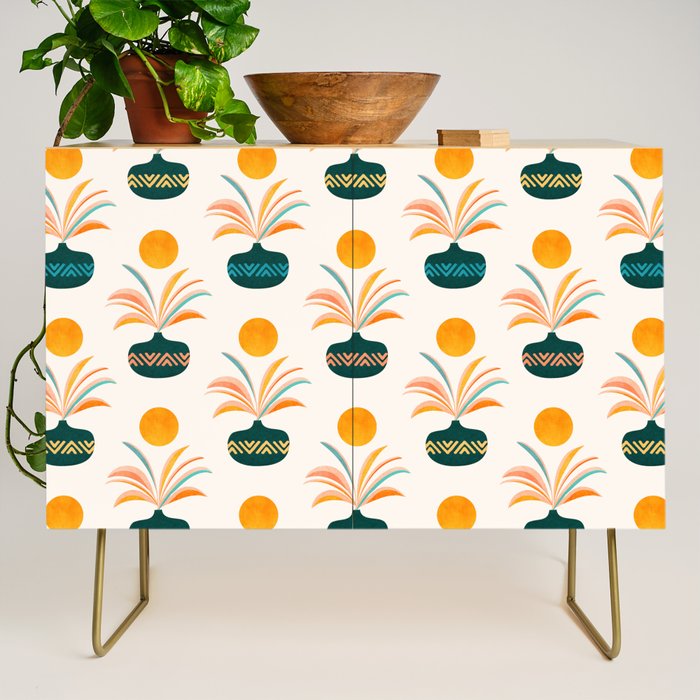Sunny Palm Trees Pattern Credenza Gallery Image 1