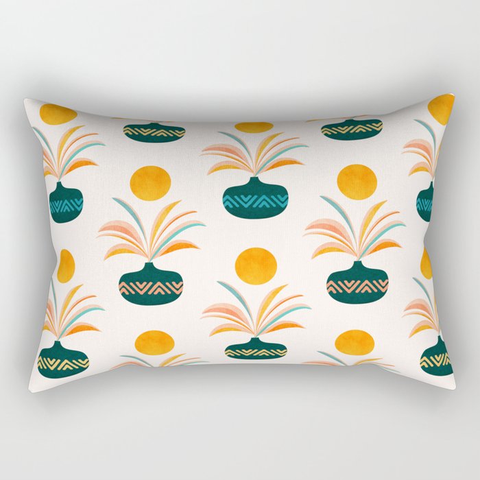 Sunny Palm Trees Pattern Rectangular Pillow Gallery Image 2