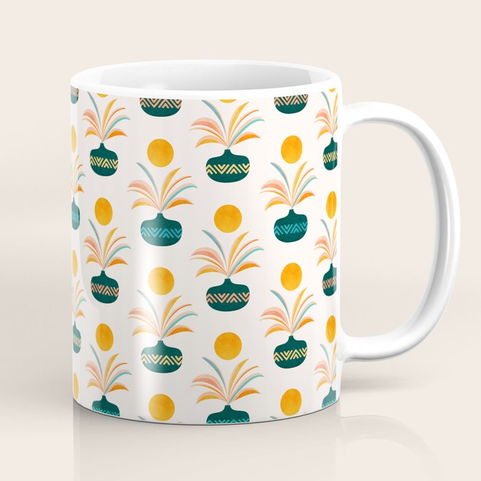 Sunny Palm Trees Pattern Coffee Mug Gallery Image 1