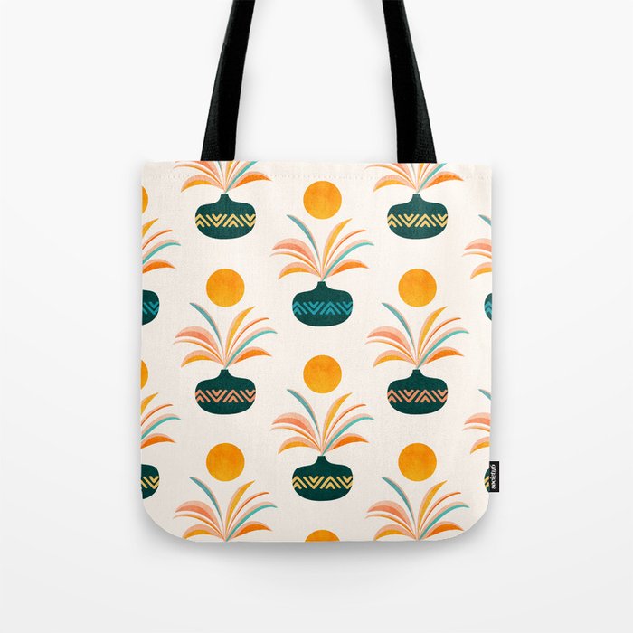 Sunny Palm Trees Pattern Tote Bag Gallery Image 1