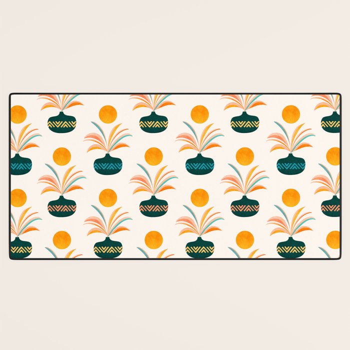Sunny Palm Trees Pattern Desk Mat Gallery Image 3