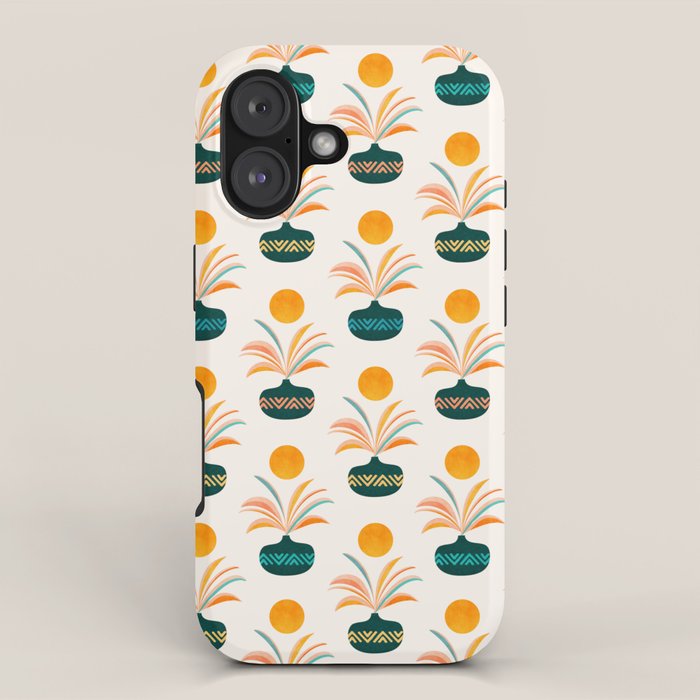 Sunny Palm Trees Pattern iPhone Case Gallery Image 1