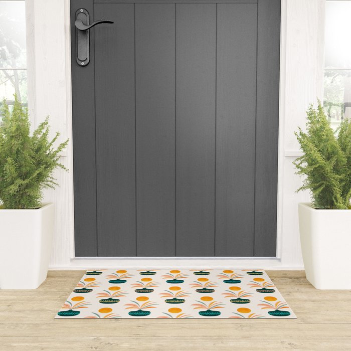 Sunny Palm Trees Pattern Welcome Mat Gallery Image 3