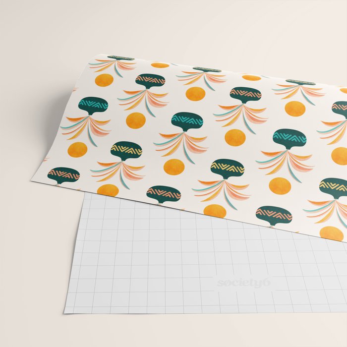 Sunny Palm Trees Pattern Wrapping Paper Gallery Image 2