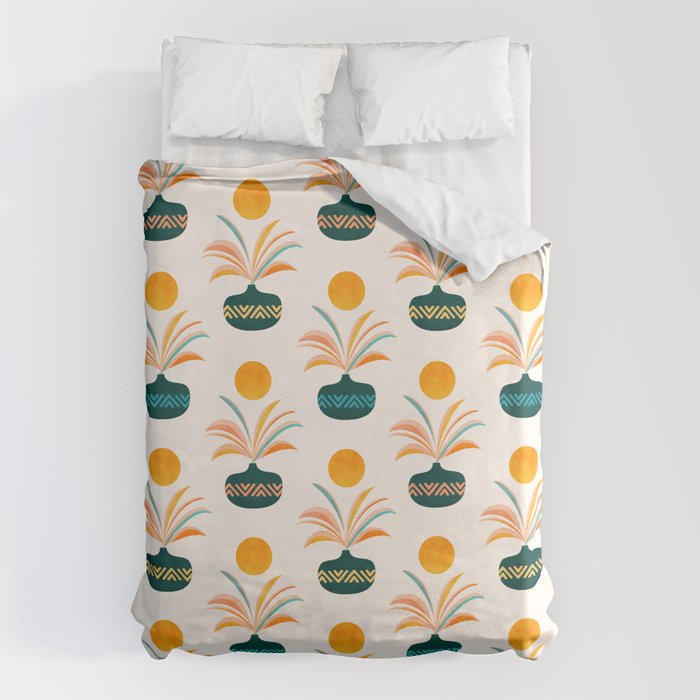 Sunny Palm Trees Pattern Duvet Cover Gallery Image 1