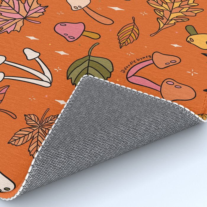 Falling Leaves Print in Orange Rug Gallery Image 4