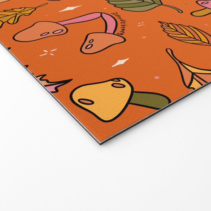 Falling Leaves Print in Orange Welcome Mat Gallery Image 2