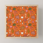 Falling Leaves Print in Orange Mini Art Print Gallery Image 1