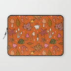 Falling Leaves Print in Orange Laptop Sleeve Gallery Image 1